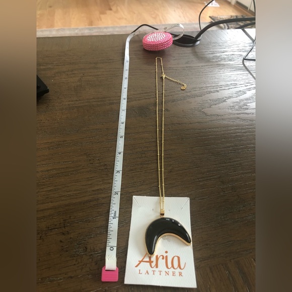 Black Onxy Necklace with Gold Plated Chain - Picture 2 of 2